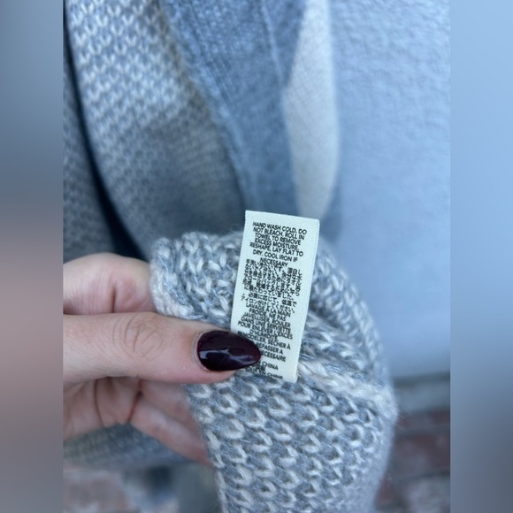 The Great Long Open Front Duster Striped Gray Wool Blend Cardigan 2/ Medium - Picture 4 of 7